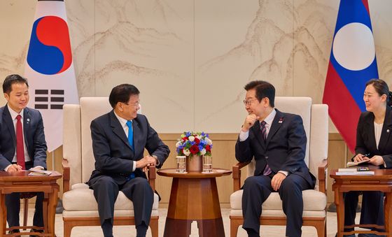 회담하는 한-라오스 정상