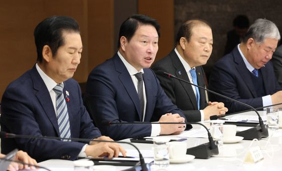 정책 간담회 발언하는 최태원 회장