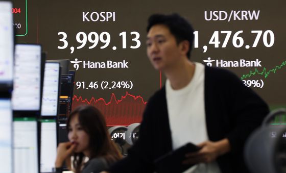 코스피, 10거래일 만에 4000선 붕괴