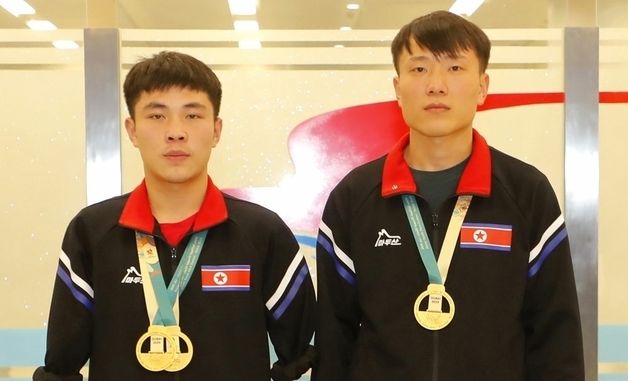 아시아청년장애자경기대회 참가한 北 선수들 귀국