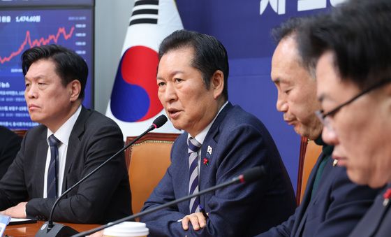 시·도당지방선거기획단 연석회의 발언하는 정청래