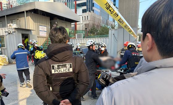 신안산선 공사현장 사고 부상자 이송