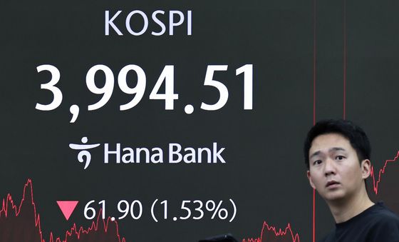 코스피, 이틀 만에 '4천피' 또 붕괴