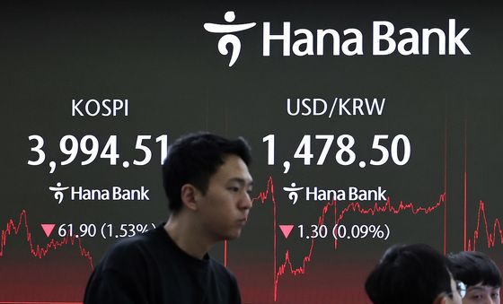 4000선 무너진 코스피, 원달러환율도 약보합