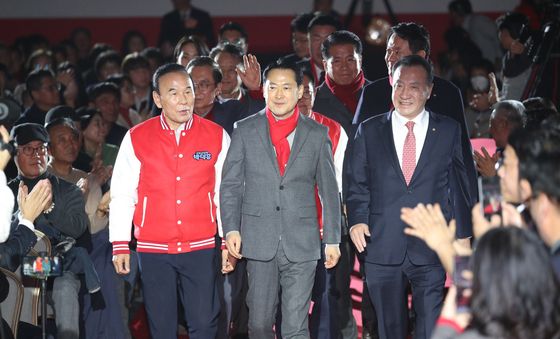 당원교육 참석하는 장동혁 대표