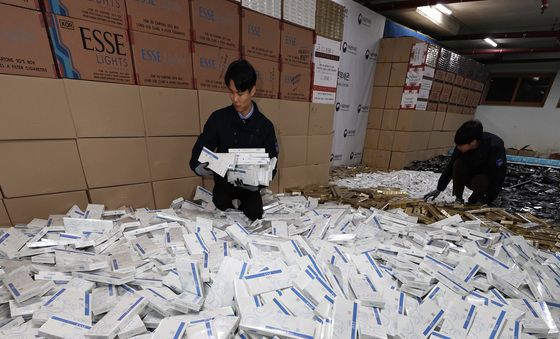 수출된 국산담배 73억원어치 밀수입한 조직 검거
