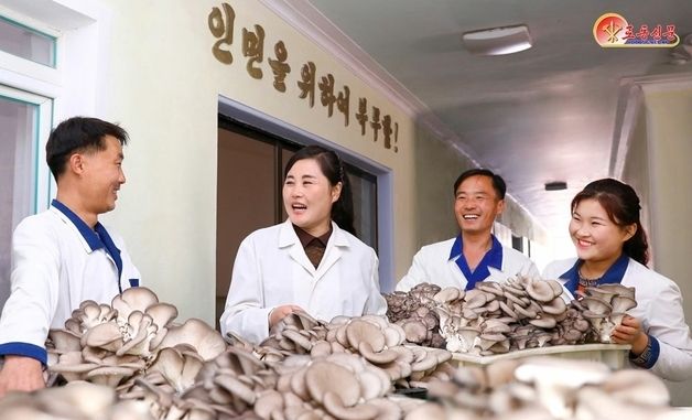 북한 단천시 버섯공장 종업원들