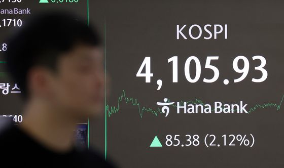 코스피 2% 넘게 급등…4,100선 회복