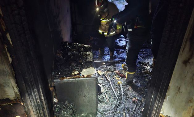 송파구 방이동 아파트 화재 현장