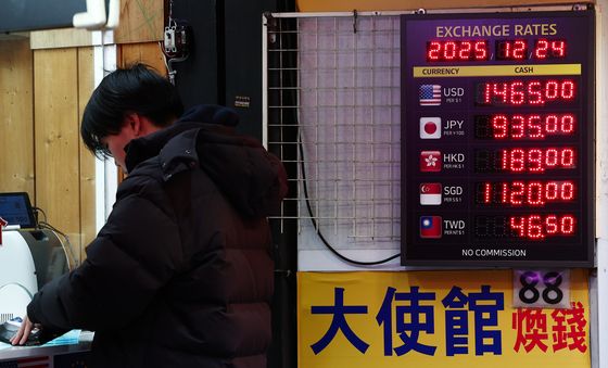 1460원대로 하락한 환율