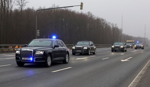 [포토] 러 대통령궁 향하는 美대표단