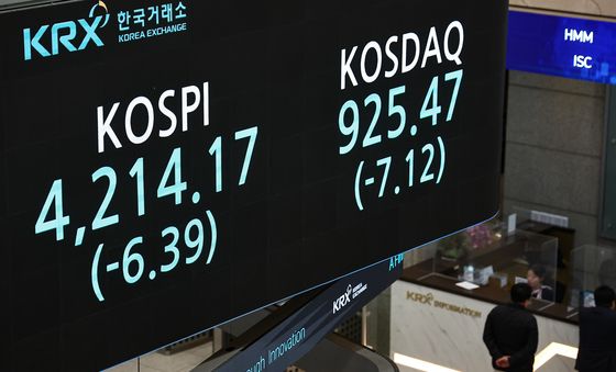 코스피, 4200선으로 국내 증시 폐장