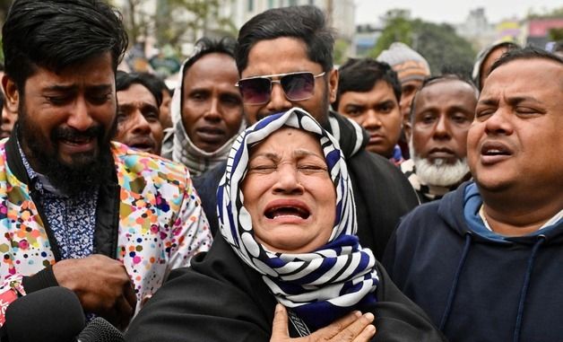 [포토] 방글라 前 총리 별세에 슬퍼하는 지지자들