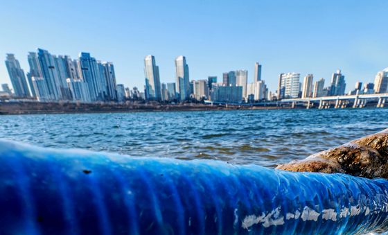 맹추위에 고드름 보인 한강