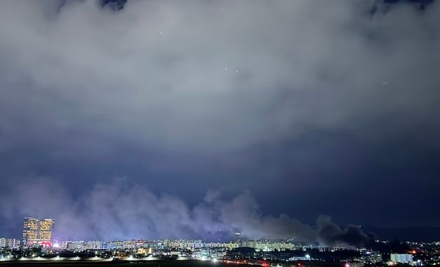 제주 자원순환관리시설 화재, 치솟는 검은 연기