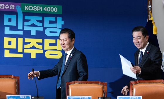 최고위 참석하는 정청래 대표와 김병기 원내대표