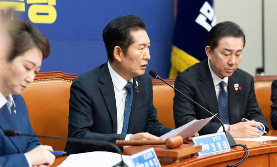 최고위 모두발언하는 정청래 민주당 대표