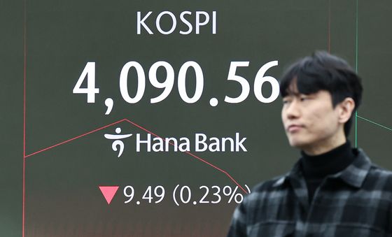 코스피 4,100선 상승 출발 후 하락 전환