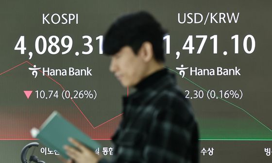 '4100선' 회복했던 코스피, 하락 전환