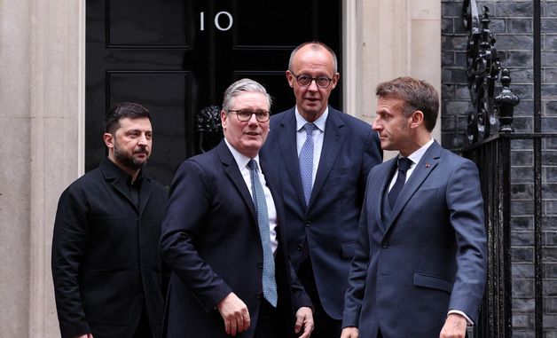 [포토] 런던에 모인 우크라·영·프·독 정상들