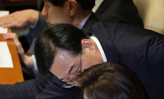 송언석·나경원 '필리버스터 논의'