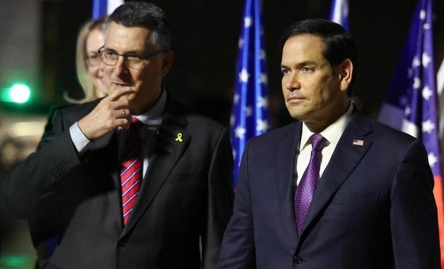 [포토] 이스라엘 도착해 사르 외무 환영 받는 루비오 국무