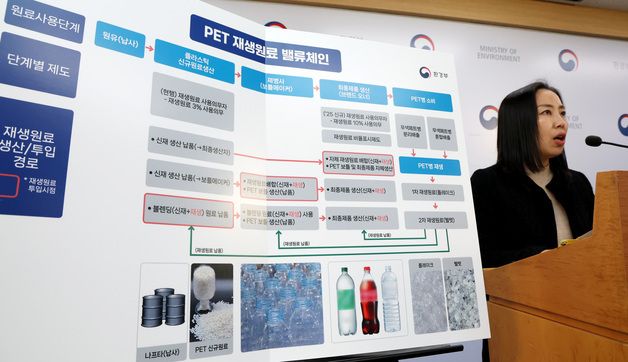 환경부, 먹는샘물·음료 페트병에 재생원료 사용 본격화