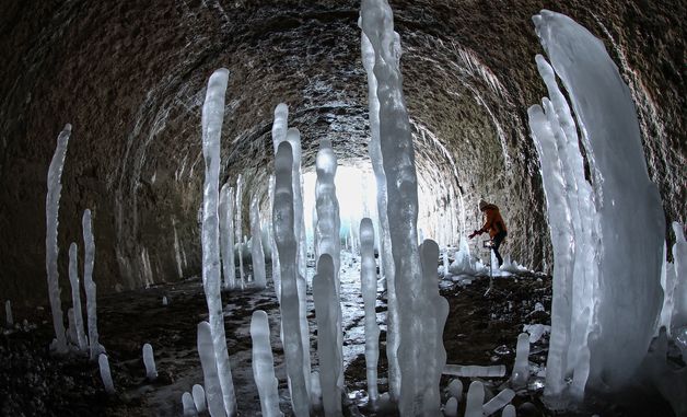 강추위에 솟아난 '역고드름'