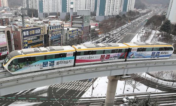 지상으로 달리는 대구도시철도 3호선