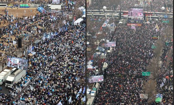 3·1절, 탄핵 찬반 집회로 반으로 나뉜 서울 도심