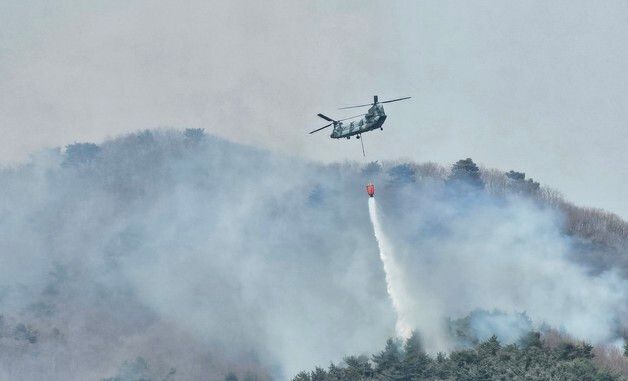 다시 살아난 산청 산불 화재