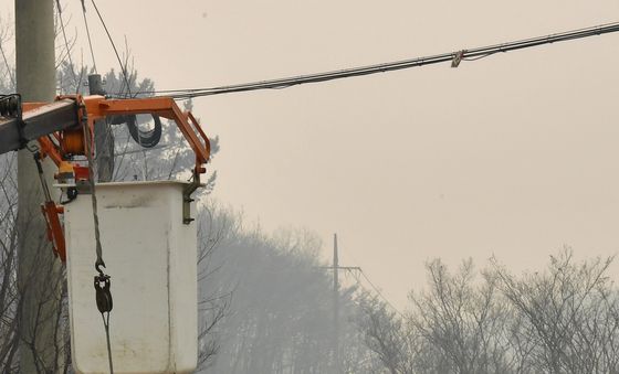 영덕 산불 피해 지역 인터넷 선로 복구