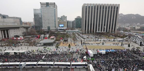 광화문광장 도착한 민주노총