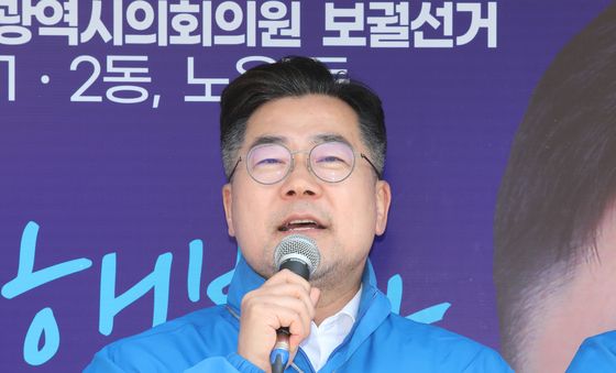 민주당 후보 지지호소하는 박찬대 원내대표