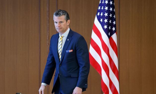 [포토] 일본 방위상과 회담 도착하는 헤그세스 미국 국방