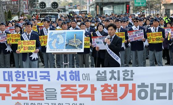 재향군인회 '中 서해 설치 구조물 철거 촉구'