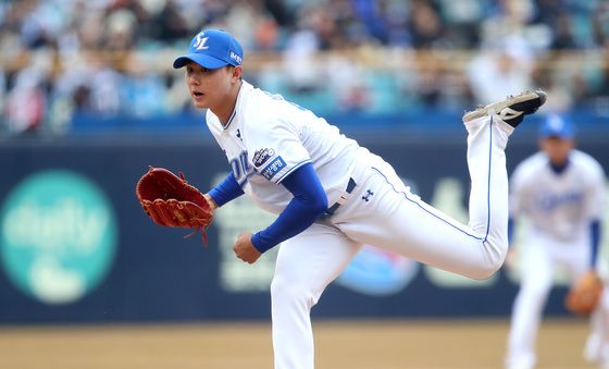 삼성 배찬승, 시범경기 첫 등판