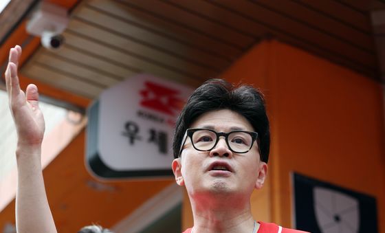 한동훈, 광주 충장로에서 김문수 지지 유세