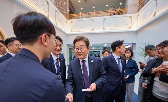 출입기자단 만난 이재명 대통령