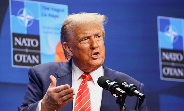 [포토] 나토 정상회의서 발언하는 트럼프