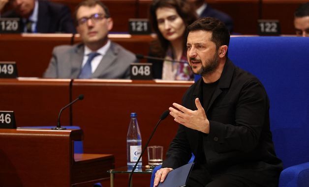 [포토] 유럽의회에서 연설하는 젤렌스키 대통령