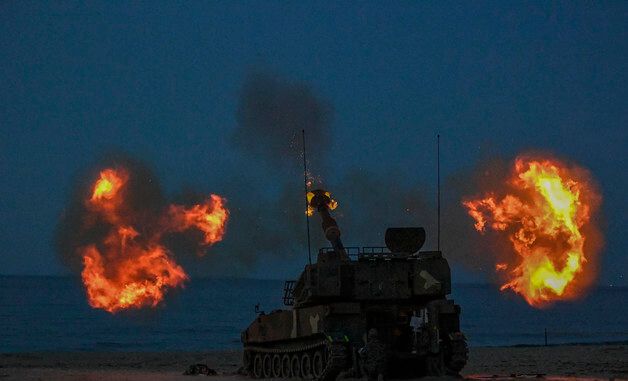 해병대 야간 해상 사격