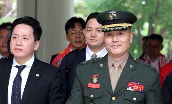 박정훈 대령, 고법 출석