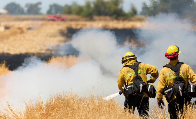 [포토] 덤불화재 진압 나선 미국 소방관들
