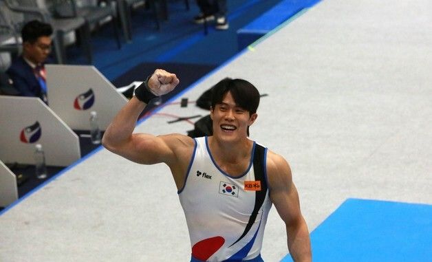 화이팅 외치는 한국 기계체조 간판 허웅