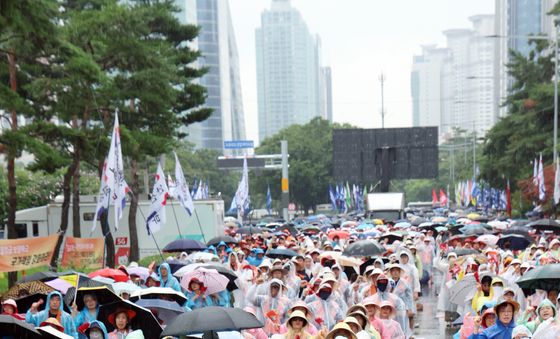 우중 민주노총총파업대회