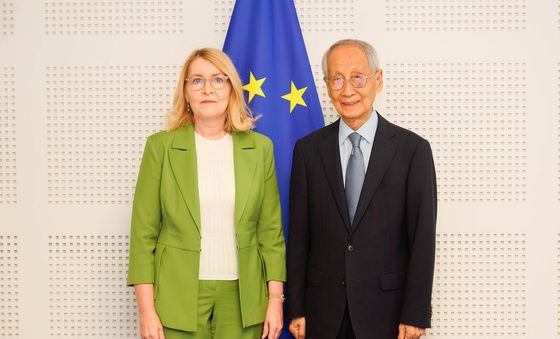 윤여준 단장, 크리스텔 샬데모세 유럽의회 부의장 접견