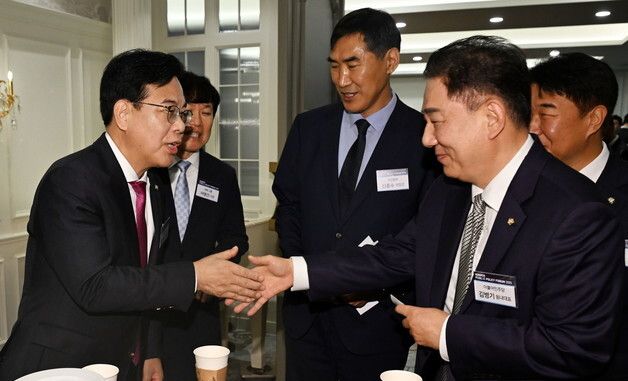 악수하는 김병기·송언석 원내대표