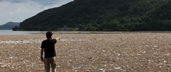 '이것이 전부 떠밀려온 쓰레기'