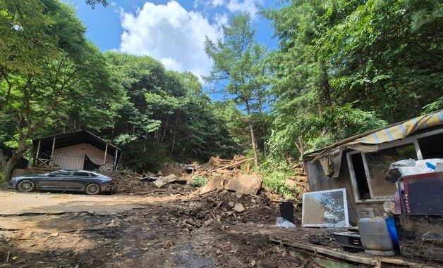 처참한 가평 캠핑장 산사태 현장